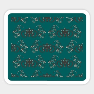 Airy Teal Paisley Sticker